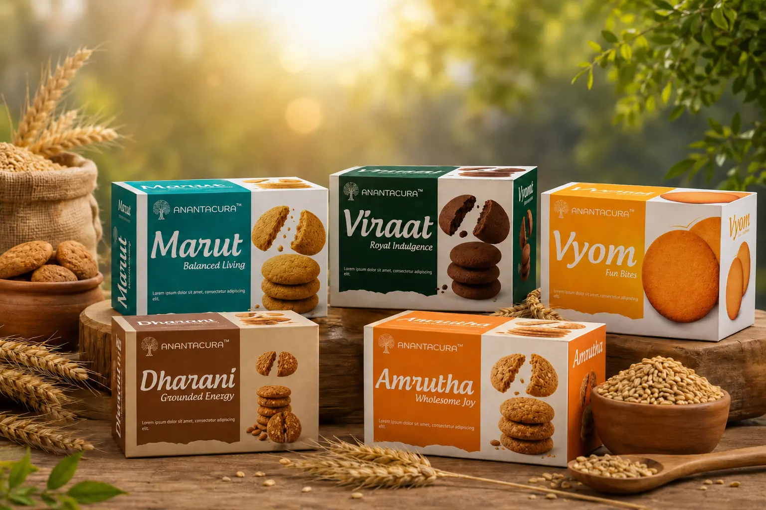 Anantacura cookie range — five variants, all wholesome